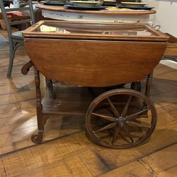 Vintage Drop Leaf Tea/Bar Cart From The 1920S By Imperial Furniture Company.