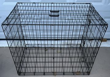 One LARGE Metal Folding DOG Kennel  Cage CAT PET Carry Cage Kennel Pen and One MEDIUM Plastic Folding Carry Cage