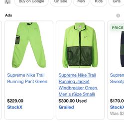 Size Medium Supreme X Nike Track Suit 