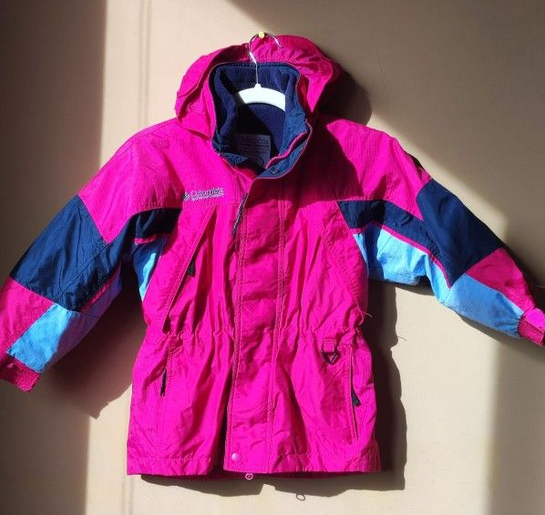 Columbia 2 in 1 winter ski jacket coat suit top Fleece Lined Hooded kids Children's Size 6 7 set