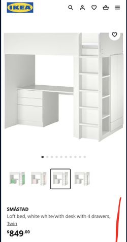 IKEA Loft Twin Bed With Dresser Drawer And Desk