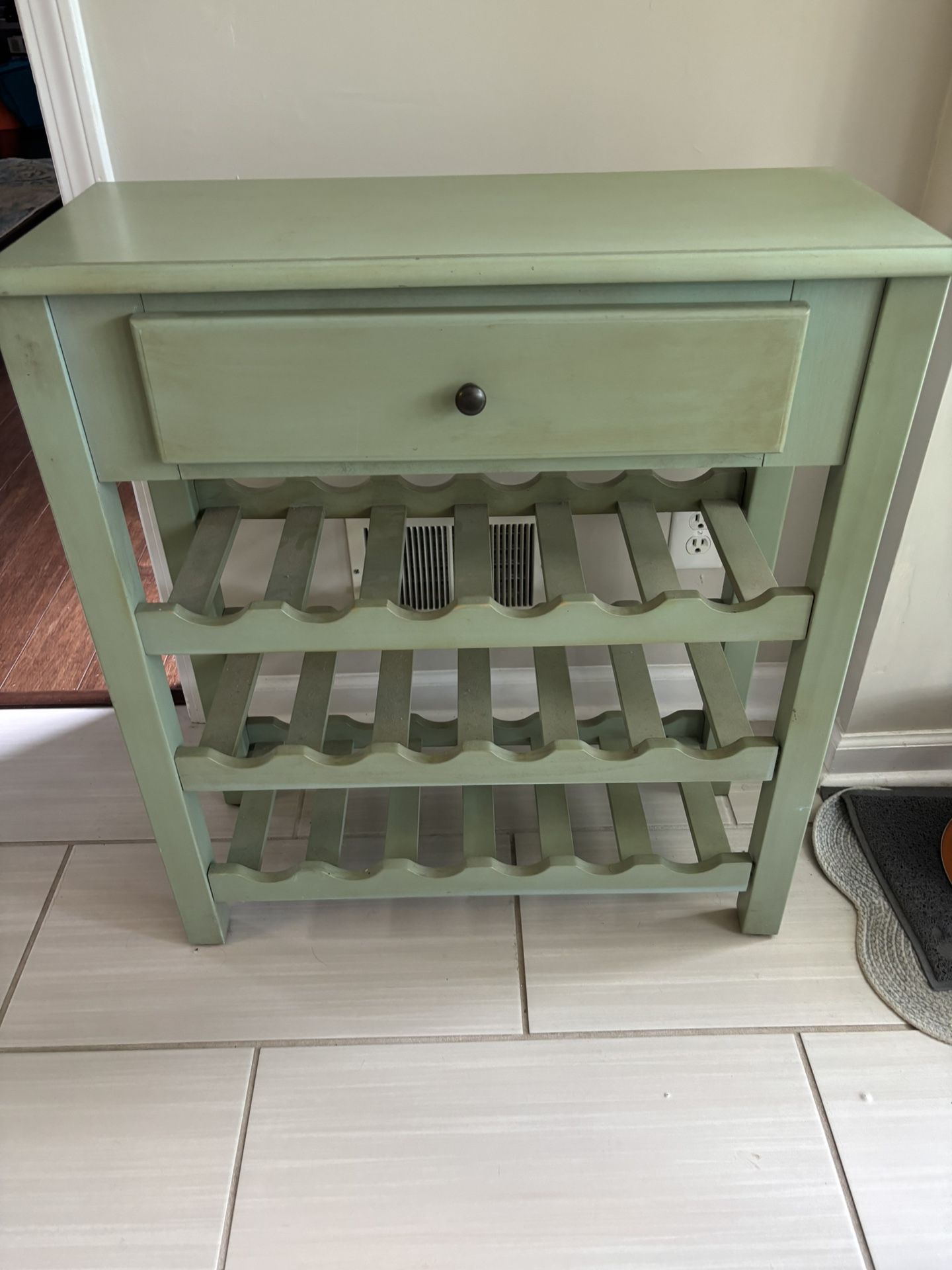 Wine Rack Table With Drawer
