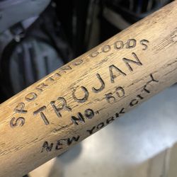 Vintage Baseball Wood Bat  Trojan N60 