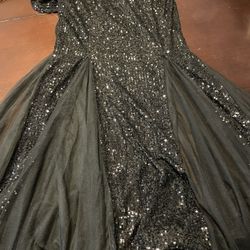 Black Sequins Dress 