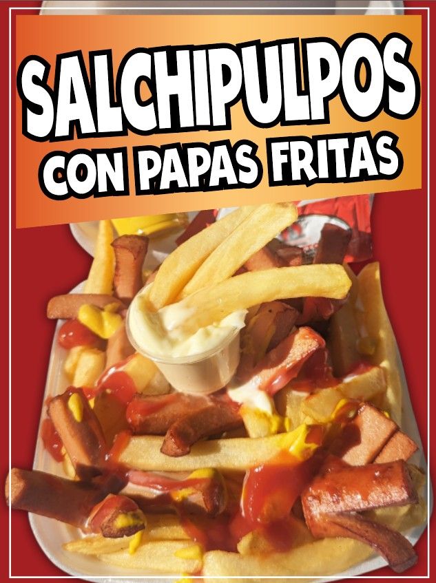 Salchipulpos con Papas Decal Window Sticker Truck Concession Vinyl Restaurant