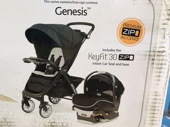 NEW Chicco Bravo LE Genesis Quick fold trio system stroller car seat, car seat base, light weight quick fold keyfit 30 system for baby’s and kids