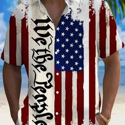USA Flag, Collared Shirt, "WE THE PEOPLE". 4th Of July, Memorial Day, Every Day!