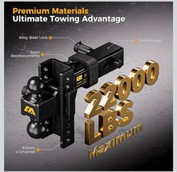 CAMMOO Adjustable Trailer Hitch for 2.5inch Receiver 6 inch Rise/Drop Hitch Adjustable Tow Hitch 2" and 2-5/16" Ball Hitch, 22000 LBS GTW Truck Hitch