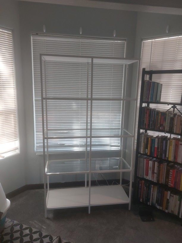 White Glass Bookcase 