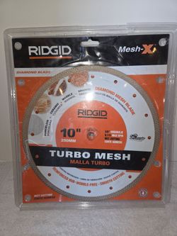 Ridgid 10" Turbo Mesh Diamond Blade (Price Is Firm)