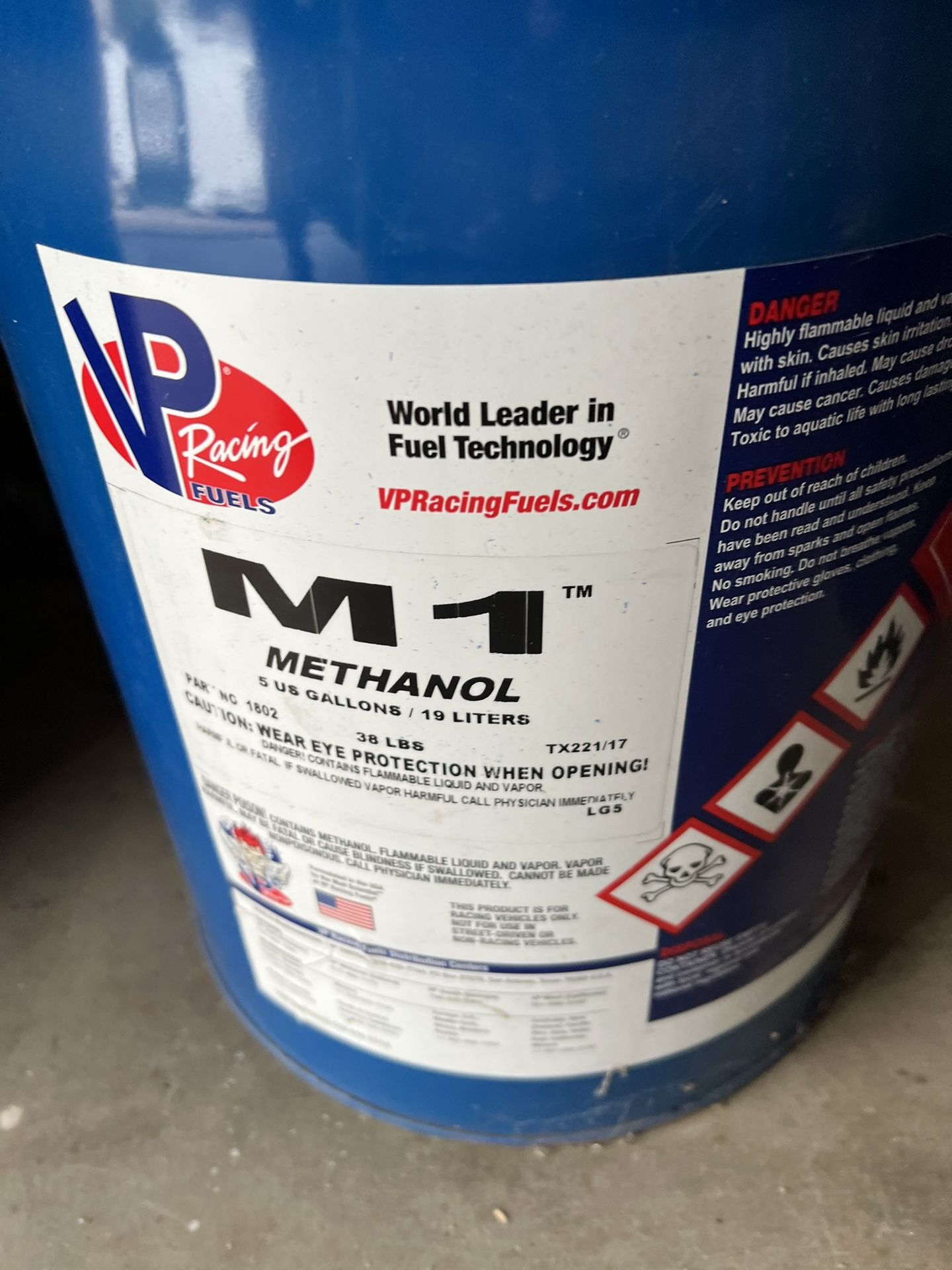 VP Racing M1 - Methanol 5 Gallon Pails