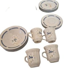 16 Pc Vintage Homestyle Country Goose Dinnerware Set New