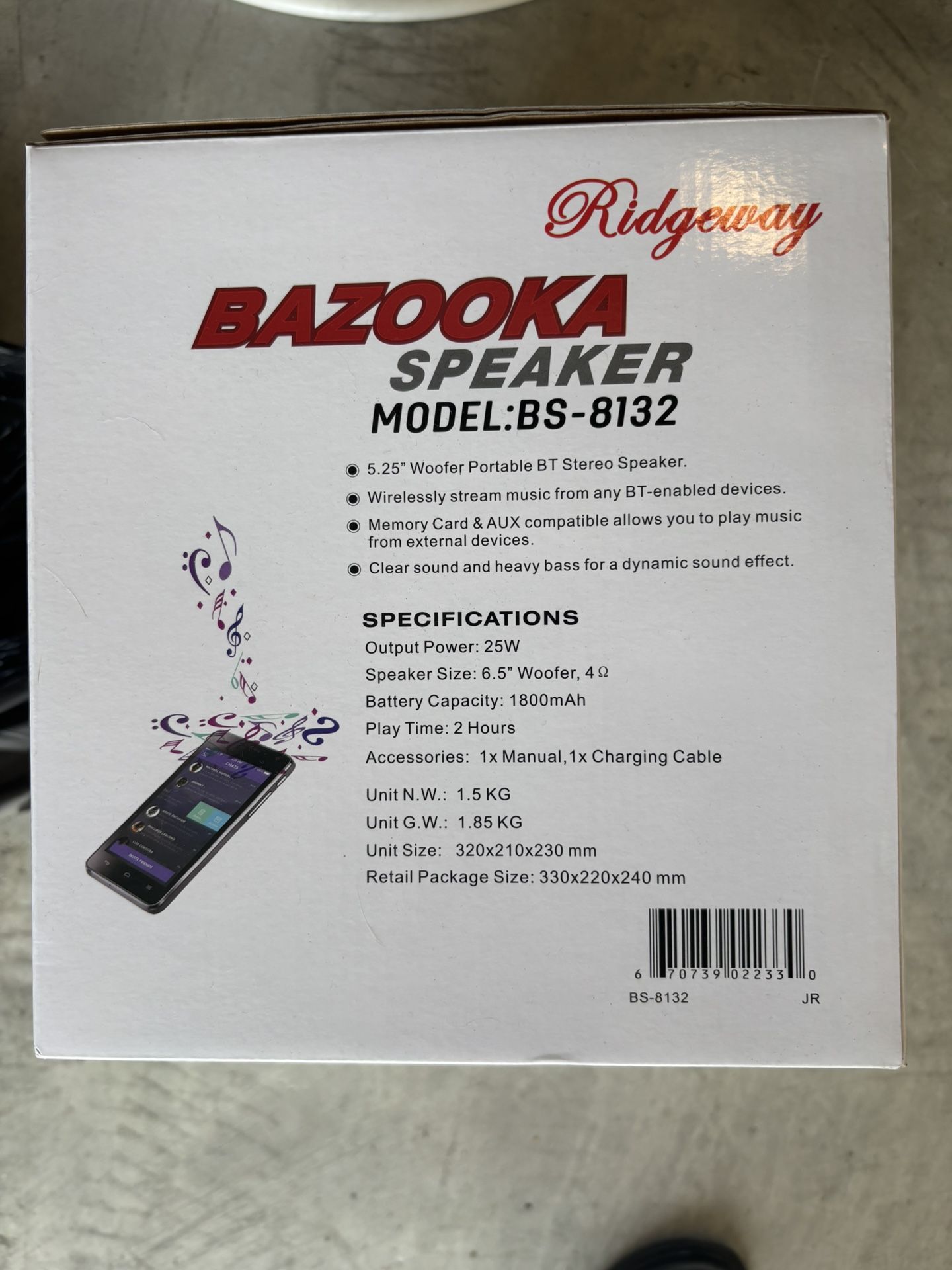 Bazooka Speaker BS 8132 $65