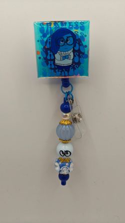 Inside Out Sadness Slide On Badge Reel