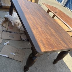 Elder And Tweet Dinning Table New Real Wood Around $2500