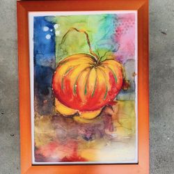 Original watercolor Pumpkin 