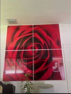 Large 4-Piece Red Rose Wall Art – El Dorado Furniture