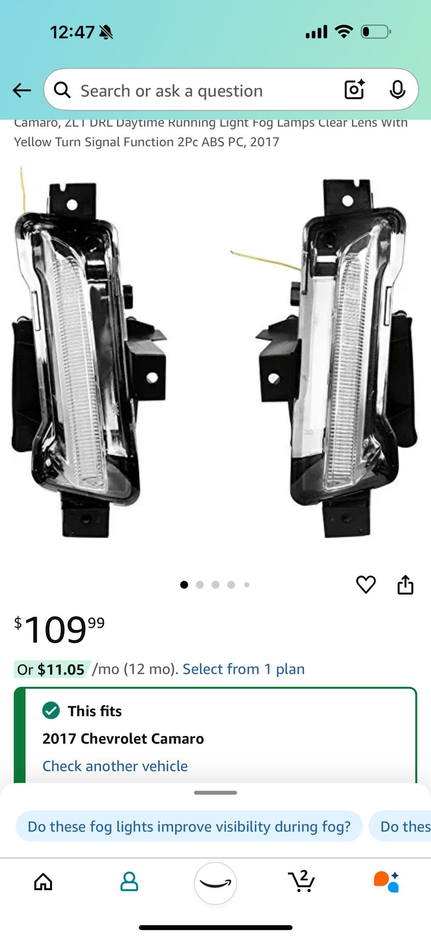 Fog Lights For The Front Bumper The Left One And Right