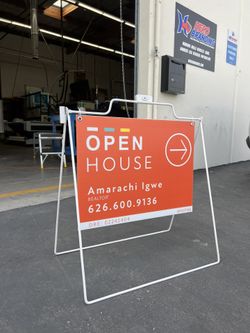 Open House Signs With Metal Wire Frame Custom Orders