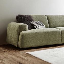Kanto Sofa 93" Opaline Green Soft Voluminous Upholstery