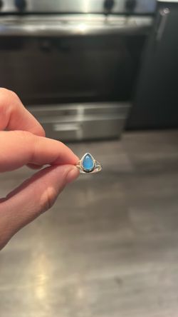 Size 4 Natural Blue Tear Drop Chalcedony (OBO)