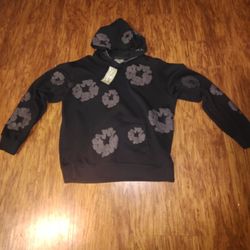 Black Denim tear Hoodie