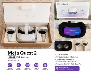 Meta Quest 2 128GB VR Headset Complete in Box – Excellent Condition