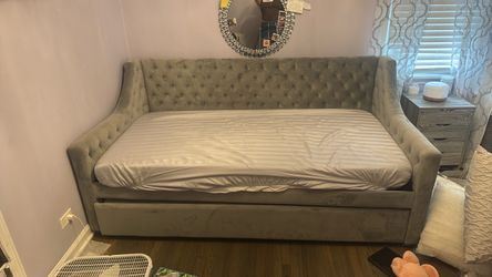 Suede twin daybed