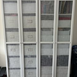 2 X IKEA Billy Bookcase OXBERG - With Doors Sold As Set