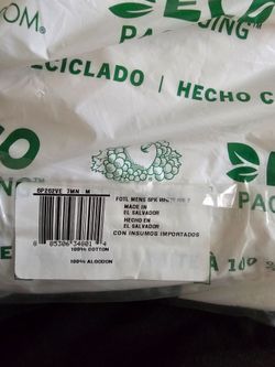 Unopened bag of Fruit of The Loom white V neck t shirts