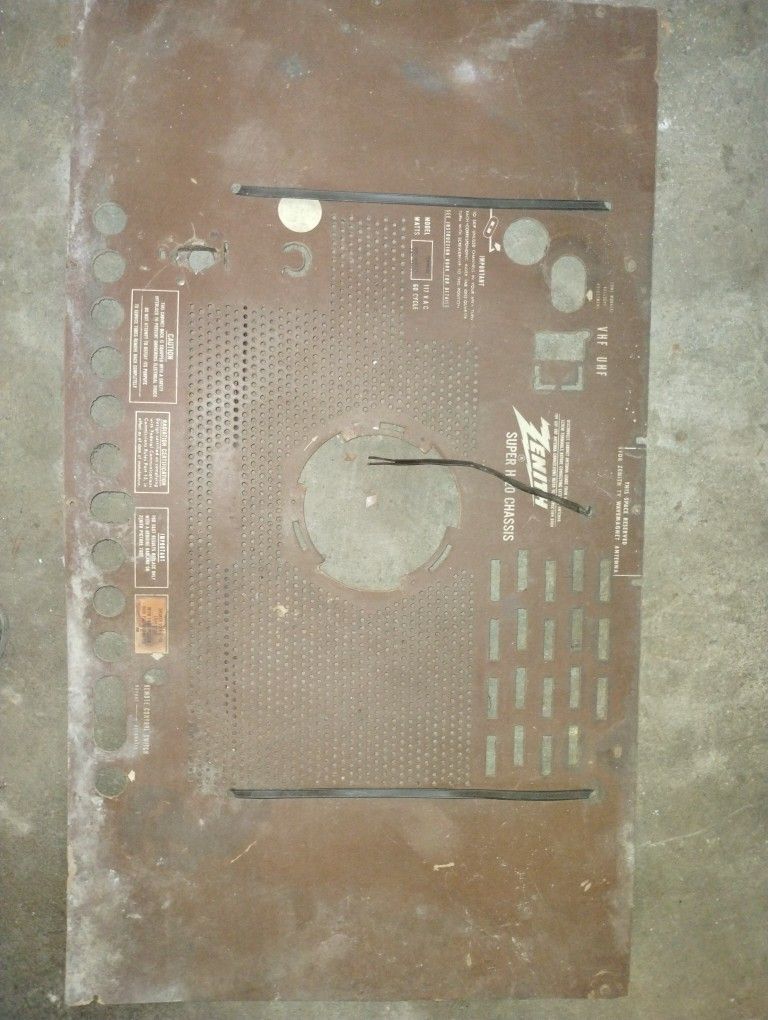 Cardboard back to old Zenith Box TV