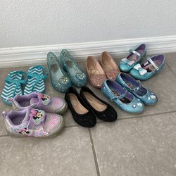 7 pairs girl shoes size 9 disney princess minnie mouse frozen shoes bundle girls shoes $40