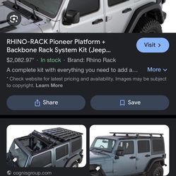 RHINO Rack Jeep Wrangler 4dr 3 Base B/Bone