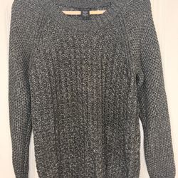 Calvin Klein Metallic Charcoal Cable Knit Sweater XL