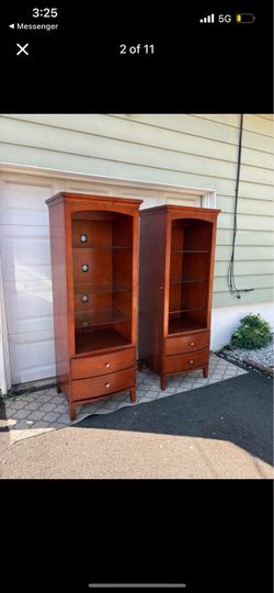 Wood display cabinets