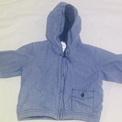  3-6 months jean jacket with hoodie used