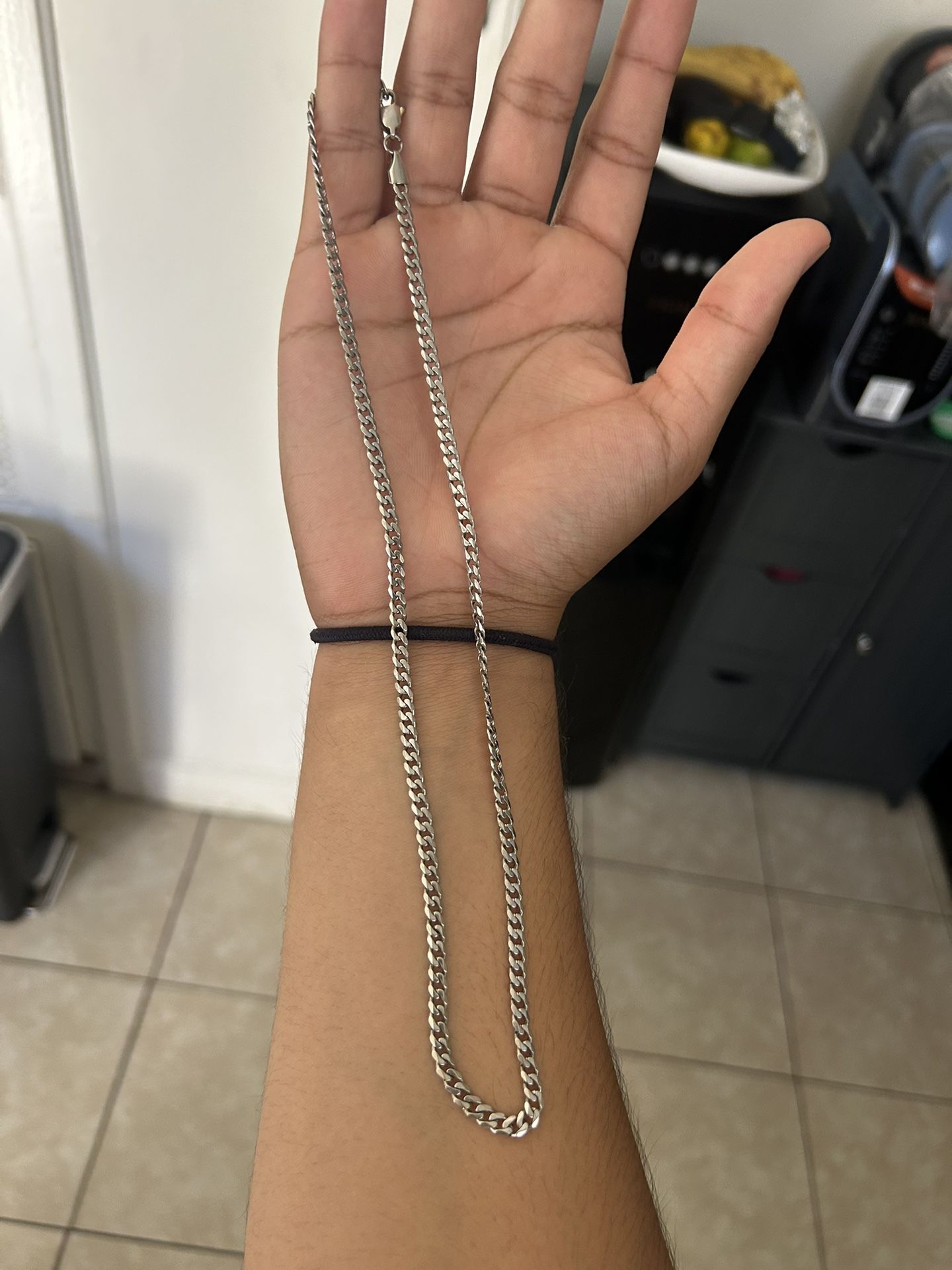Dazzin Silver Cuban Link Chain 5MM 22 Inches 