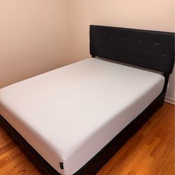Queen bed frame with mattress