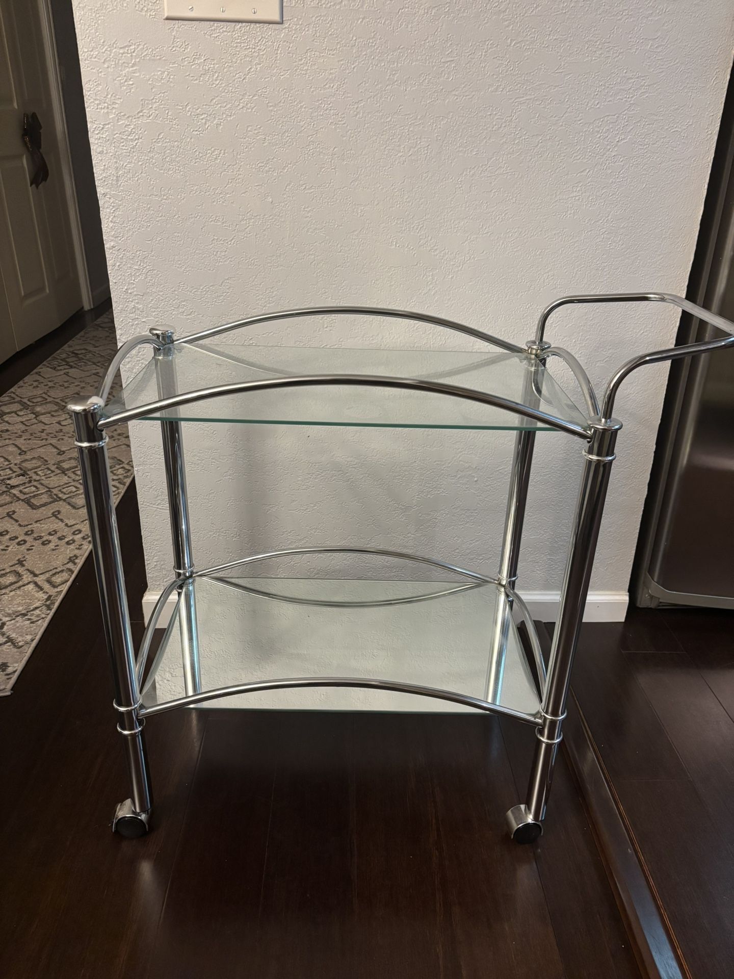 Glass bar cart - Like New!