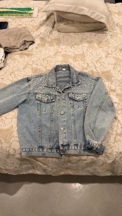Denim Jacket w/Pearls