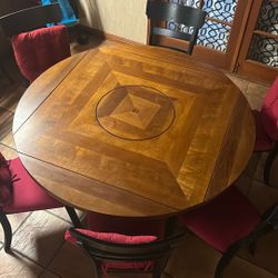 Jerome’s 6 person Pub Table with Lazy Susan & 6 Chairs