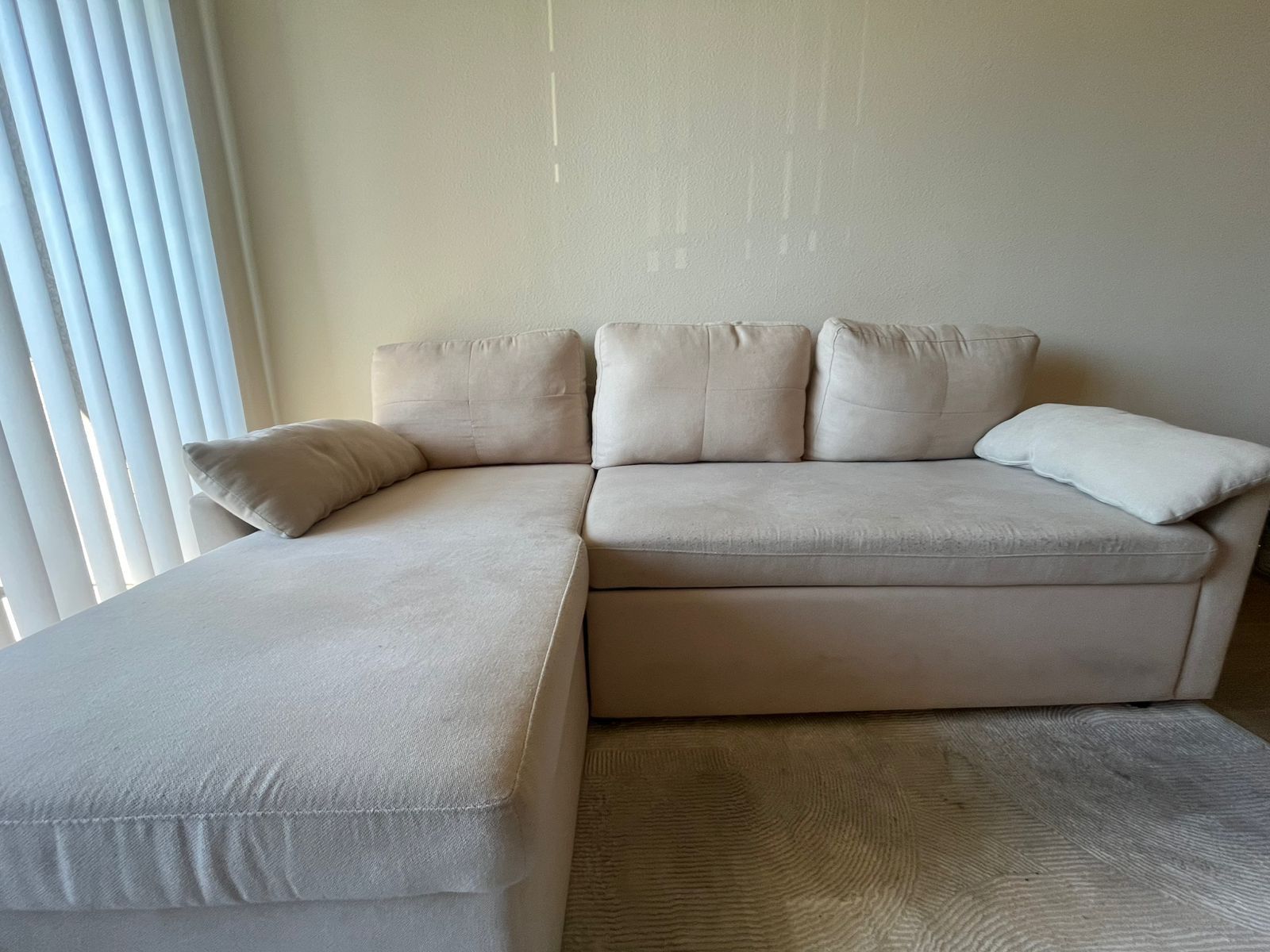 ⸻ Papajet Sleeper Sofa with Storage Chaise – Beige