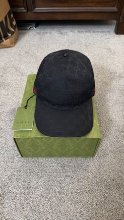 authentic Gucci Original GG Canvas Baseball Hat, Black, size small