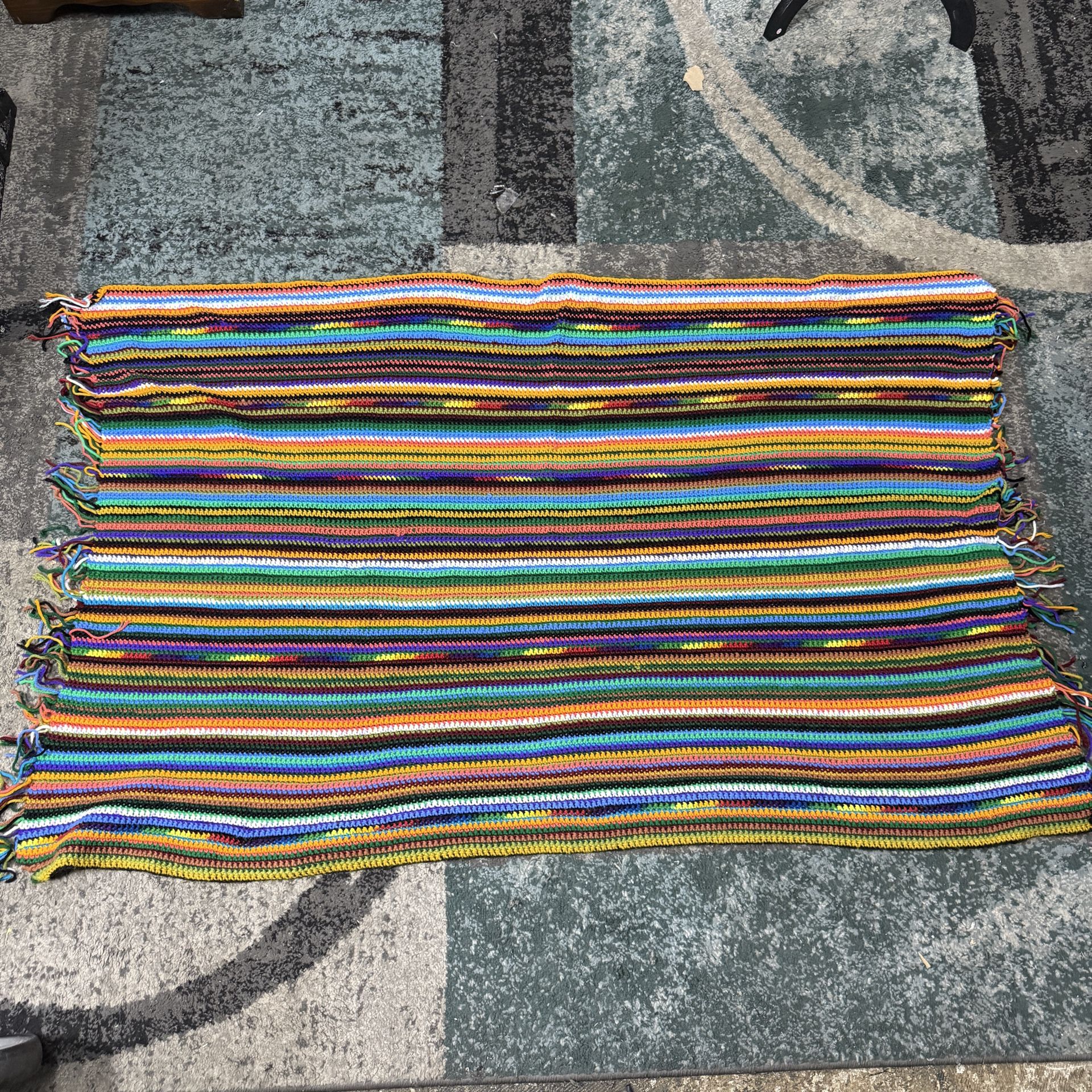 Retro Beach Mat Knitted Blanket