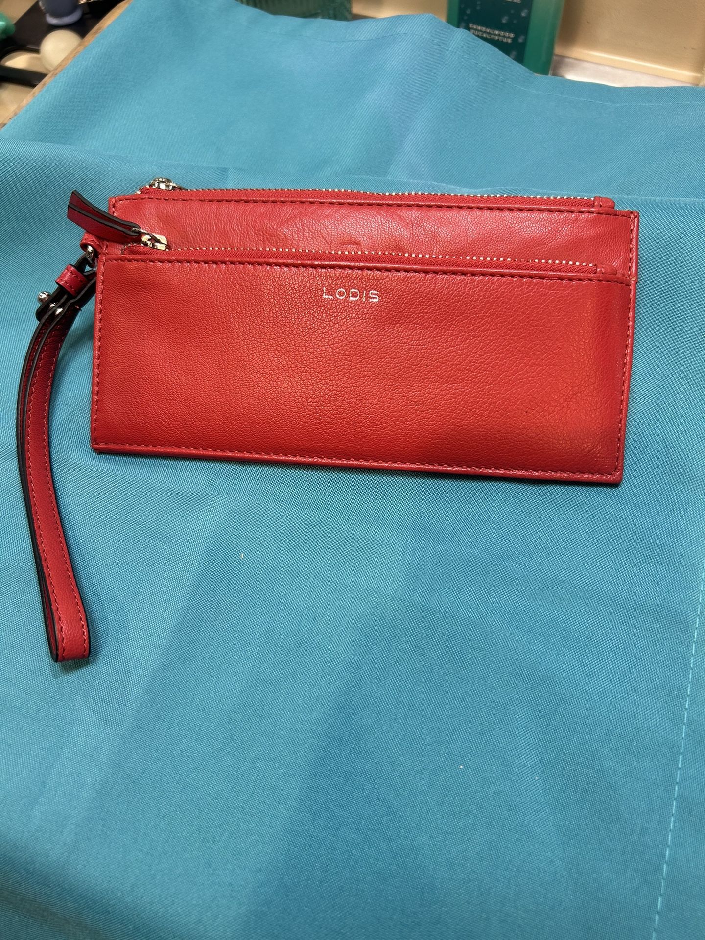 Lux Leather LODIS Wristlet with RFID security technology. NEW
