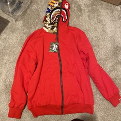 Bape Hoodie Red XXXL