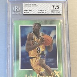 Kobe Bryant 1996-97 E-X2000 rookie BGS 7.5 w/ triple 9 subgrades graded rookie sports card  
