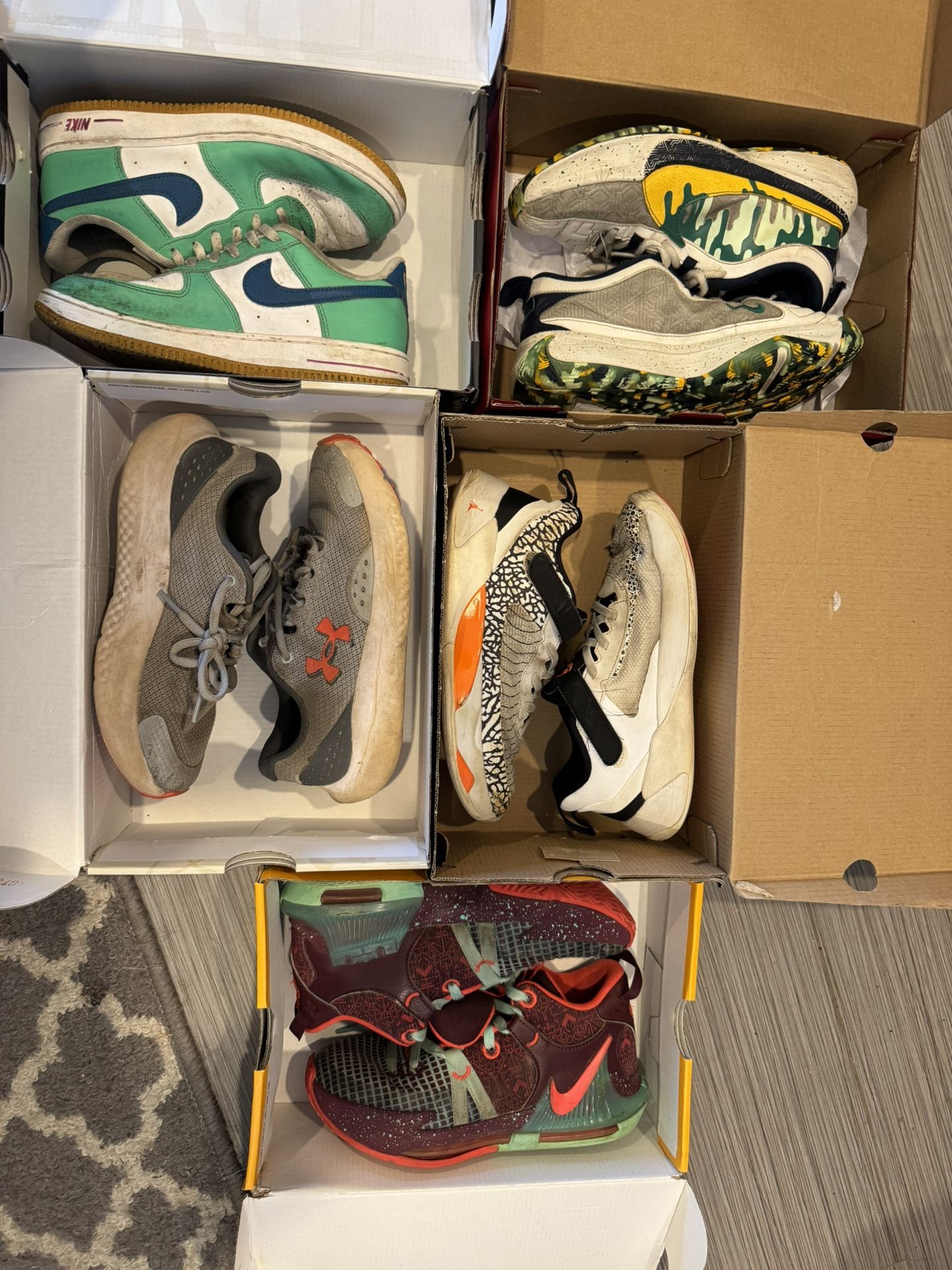 Boys Gym Shoe Bundle Size 4, Nike And Under Armour