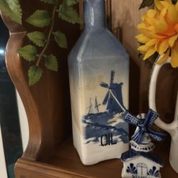 Delft Blue Vintage Ceramic Bottle