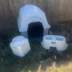Dog House ,food Feeding And Food Storage Container